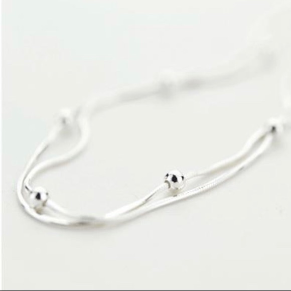 NEW! 925 Sterling Silver Double Chain Bracelet ! - Picture 6 of 13